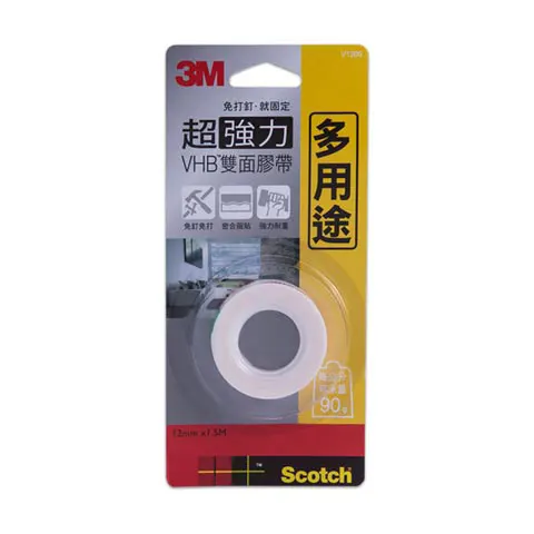 3M Scotch 超強力雙面膠12mm V1205-多用途用